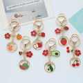 Fashion Alloy Avocado Strawberry Cherry Keychain Cute Fruit Promotion Other Keychain Accessories Pendant Enamel Metal Key Chains