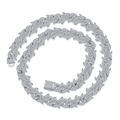 Wholesale Fashion Men's Necklace Zircon Ice Chain Hip Hop Miami Cuban Silver Plated Brass Geometric Wedding Anniversary Gift