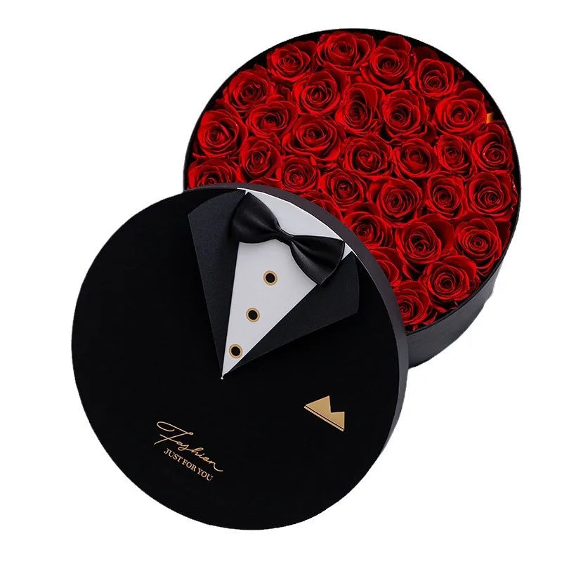 Hot Sale 2-piece Round Flower Box for Bouquets Flower Florist Box Wrapping Basket for Valentine's Day Flower Box