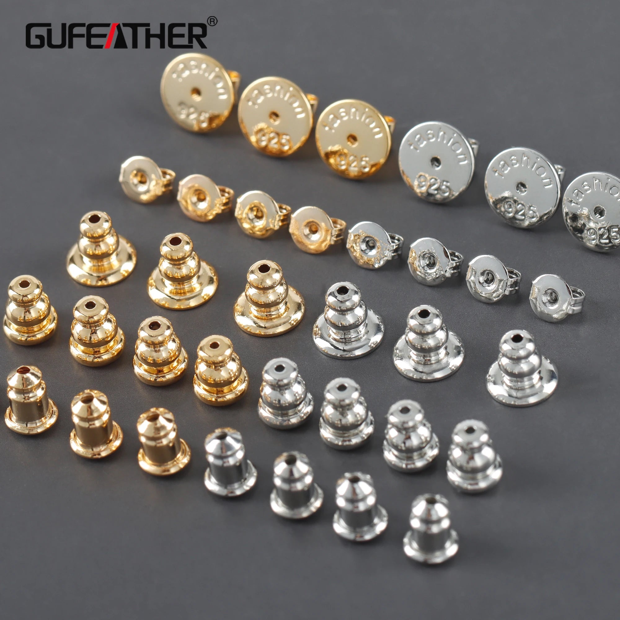 M1088  High Quality Gold Silver Ear Clip Wholesale Ear Plug Connection Buckle for Jewelry Findings Accessories One Bag Packaging
