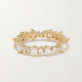 LOZRUNVE Fashion 18k Gold Vermeil New Design Princess Cut Square CZ Eternity Ring 925 Sterling Silver