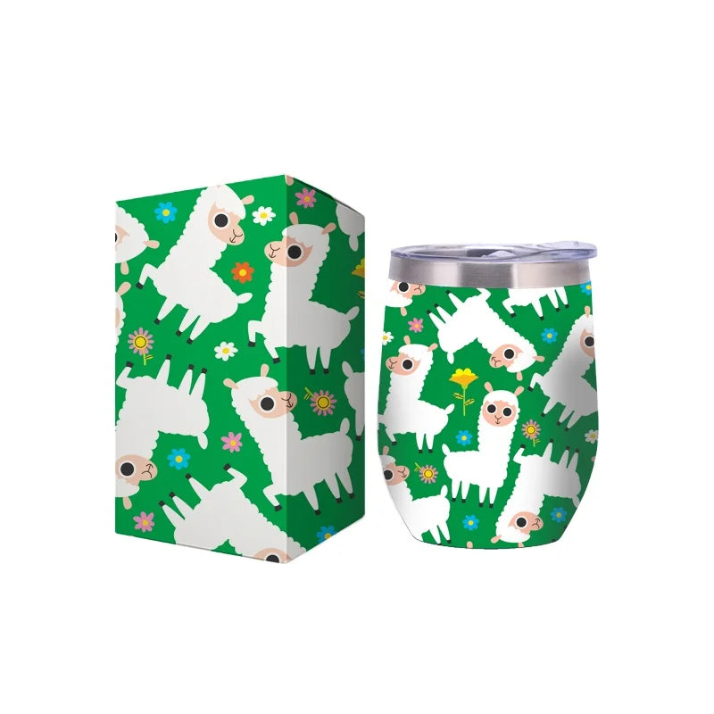 LOW MOQ Customized logo & Pattern 12oz Double Layer Stainless Steel Coffee Mug Thermal Travel Mug Cup Keep Hot and Cold