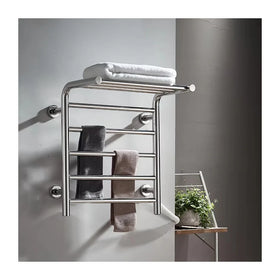 Wall Mounted Stainless Steel Chrome Electric Towel Warmer with Intelligent Constant Temperature Heating for Bathroom