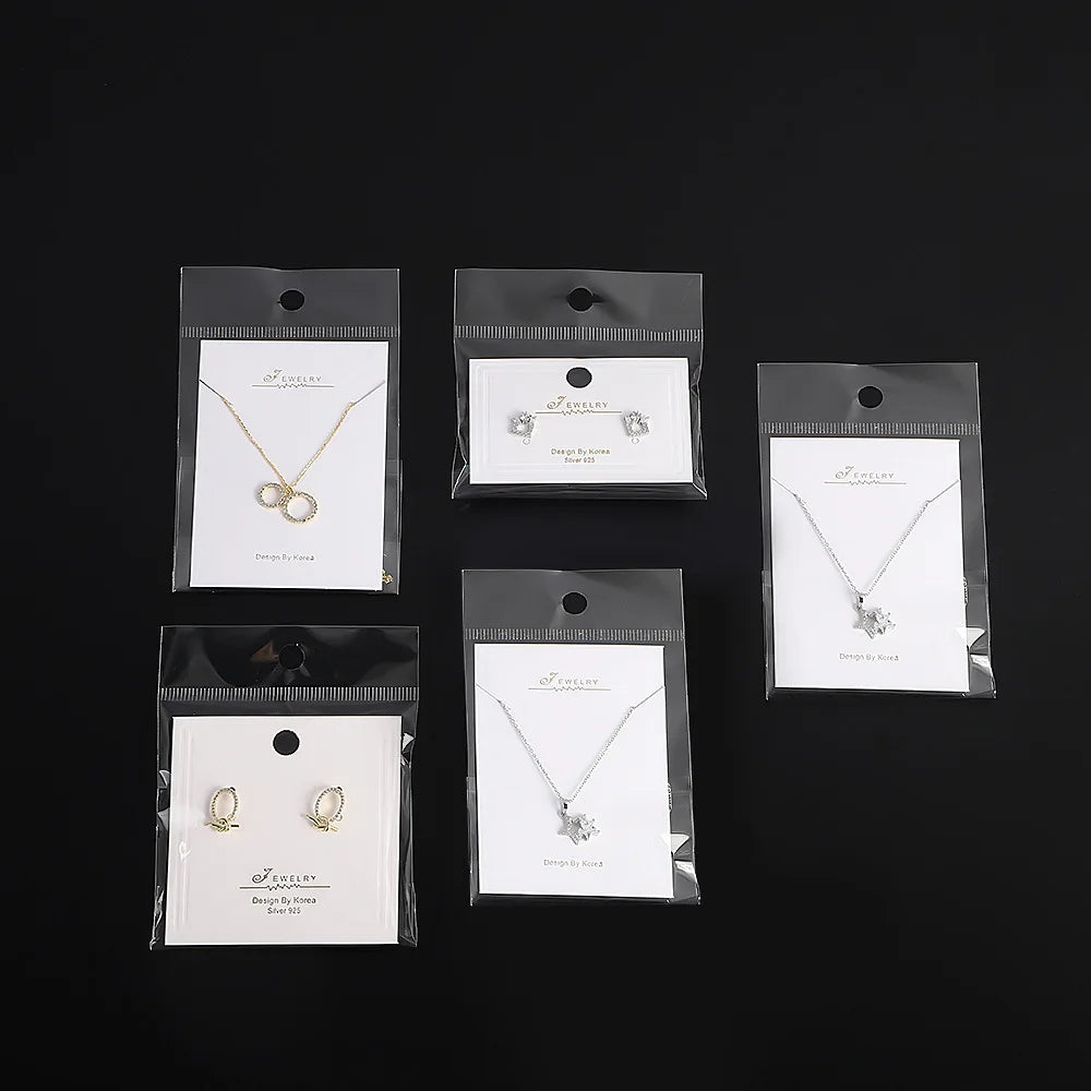 A1 Hot Selling White Jewelry Cards Necklace Ring Pendant Earring Display Card Holder Punch Packaging Display Paper Cards