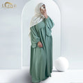 Loriya Wholesale Winkle Polyester Abaya Women Muslim Dress Traditional Muslim Clothing Dresses Women Muslim Closed Abaya