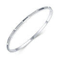 Simple Single Line Cuff Bracelets Bangles 925 Sterling Silver Pave CZ Iced Out Bangles for Women Girls