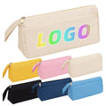 Multicolour LOGO with Small MOQ Pencil Case Solid Color Triangle Cosmetic Storage Bag Stationery Bag Student School Supplies