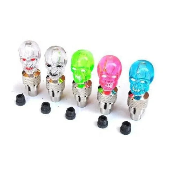 Neon LED Flash Light Tire Valve Bike Car Wheel Bicycle Tire Valve Stem Tire Air Cover Light Bicycle Accessory