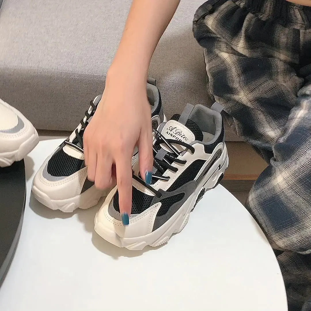 Daddy Shoes Women's Spring and Summer New Ins Trendy Student Breathable Mesh Thick-soled Versatile Casual Sneakers