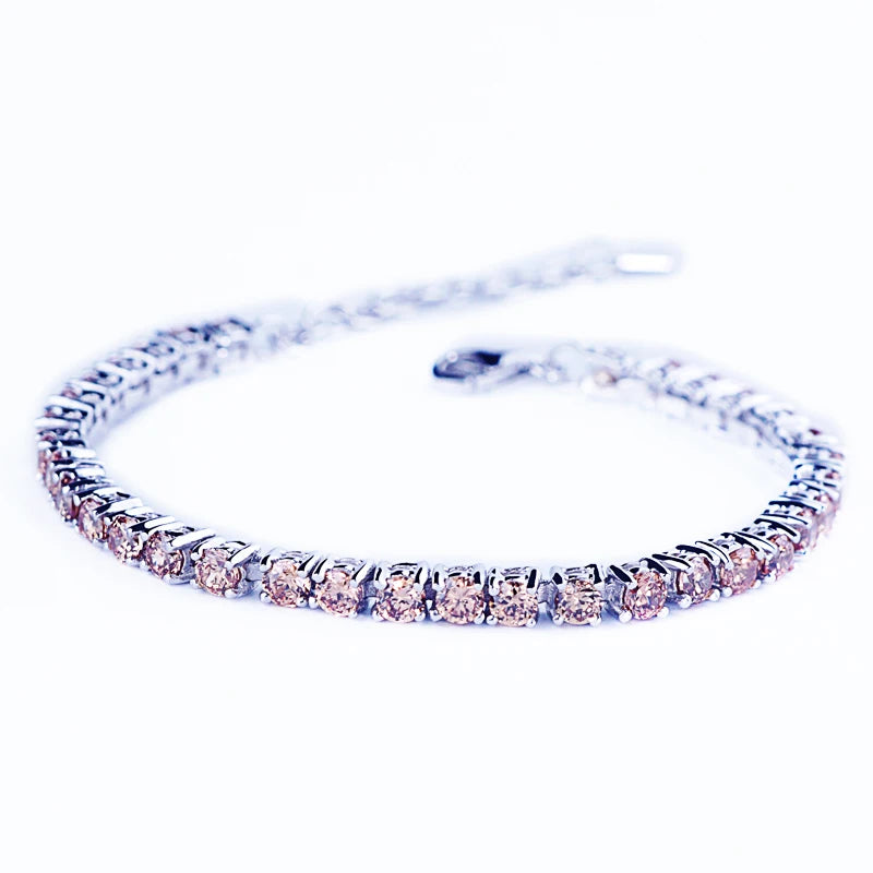 Wholesale Iced Out Moissanite Tennis Bracelet 925 Silver Silver Joyeria Plata 925 Custom Fine Jewelry Bracelets Bangles