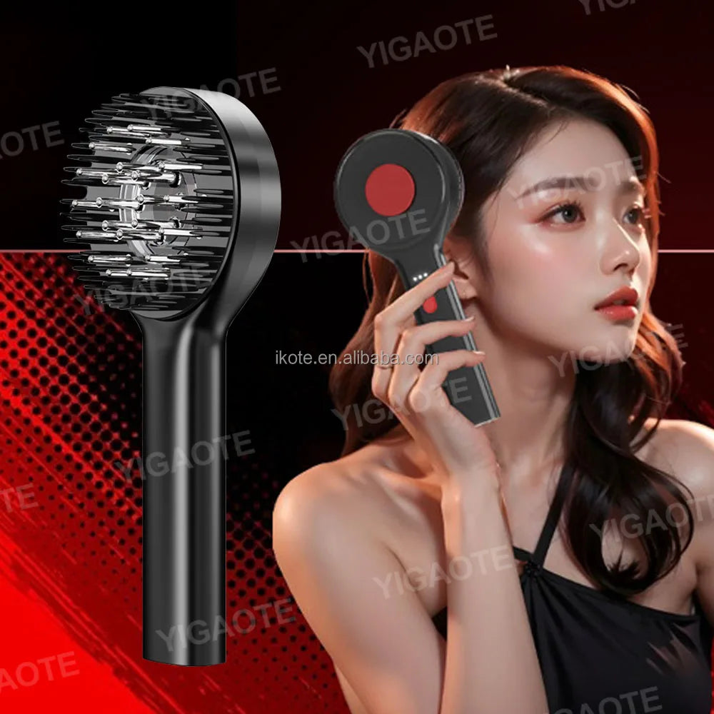 High Quality Electric Hair Growth Massage Comb Anti-Hair Loss Light Therapy with Vibration and Oil Applicator