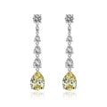 Fashion 925 Sterling Silver Rhodium Jewelry White Yellow Pear Drop Earrings for Women