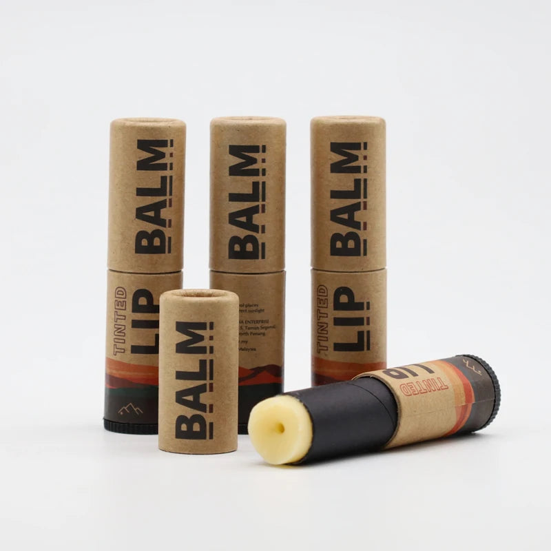 Customized Recycled Round Twist up Deodorant Paper Packaging Lip Balm Kraft Cardboard Cylinder Tube