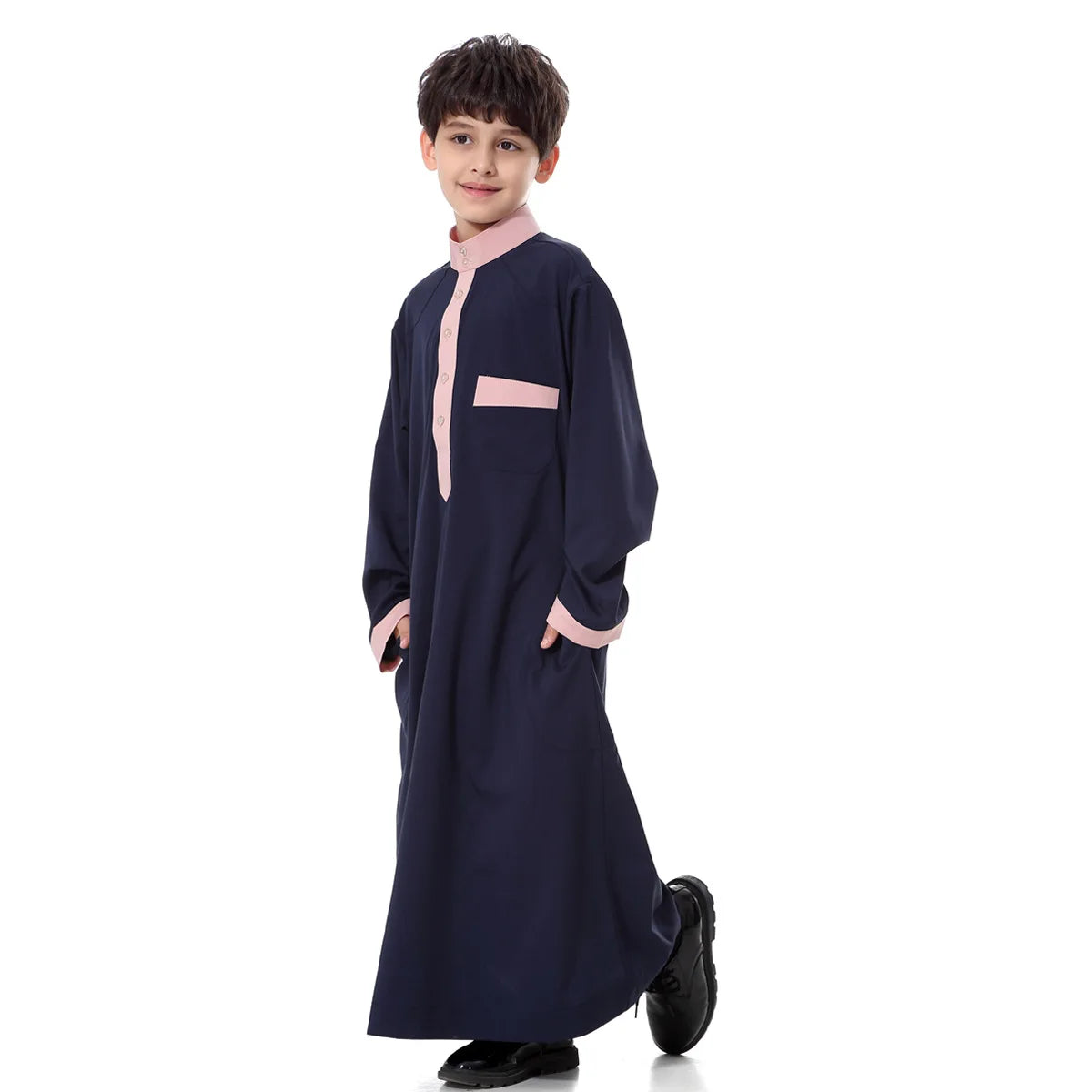 Wholesale One-Piece Traditional Muslim Clothing Breathable Eid Children's Thobes Abaya Boy Robes Inspired Malaysian Turkish