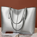 Luxury Women Fashion 2024 Large Capacity PU Leather Black Tote Handbag for Wholesale