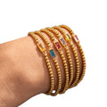 Wholesale Twelve-Month Birthstone Women's Bracelet Minimalist Style 18K Gold Plated Stainless Steel Zircon Main Stone Jewelry