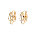 Laodun INS Popular Women S925 Huggie Earrings Classic Simple Geometric Minimalist CZ Sterling Silver Earrings Vermeil