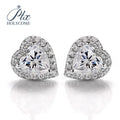 Heart Shape Halo Design Wholesale DEF Blue Champagne Green Black Stud 925 Silver Moissanite Earring Stud Earring