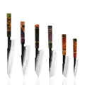 AUS10 Sandblasting 3-layer & Solidified Wood Handle Kiritsuke Gyuto Chef Nakiri Santoku Paring Utility Slaughter Kitchen Knives