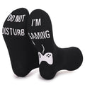 Glow Dark Grip Socks-Youth 100% Cotton Non-Slip Socks Fluorescent Lettering Anti-Slip Patterns Bottom Logo Safety Traction Socks