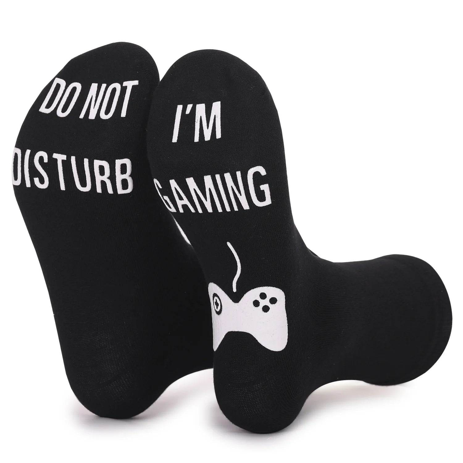 Glow Dark Grip Socks-Youth 100% Cotton Non-Slip Socks Fluorescent Lettering Anti-Slip Patterns Bottom Logo Safety Traction Socks