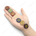Natural Engraved Gemstone Kit 7 Seven Chakra Crystal Healing Set Balancing Chakra Stone Set