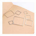 Brass Jewelry Findings square Hollow Shape Simple Design for Beading Copper Diy Earrings Material Geometric Pendant Accessories