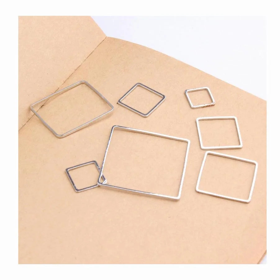 Brass Jewelry Findings square Hollow Shape Simple Design for Beading Copper Diy Earrings Material Geometric Pendant Accessories