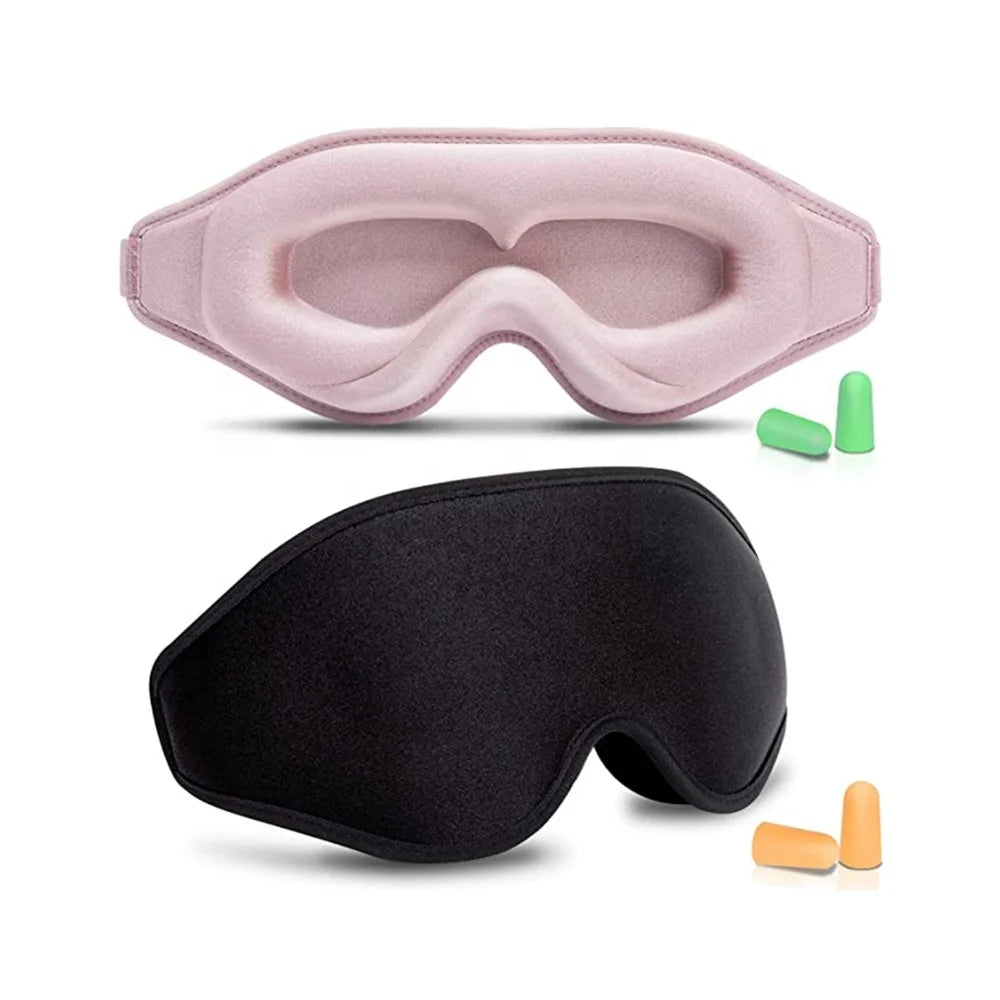 Custom 3D Memory Foam Eye Mask for Side Sleep Adjustable Contoured Sleep Cups with Comfortable Blindfold for Travel
