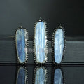 PM45226 Soldered Jewelry Natural Gemstone Blue Kyanite Free Form Pendant Antique Silver Plated Witch Wicca Bohemian Gift