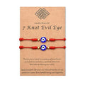 SC 2pcs Devil Protection Couple Bracelet Handmade Adjustable Red String Amulet Bracelet Baby Lucky 7 Knot Eye Bracelet for Woman