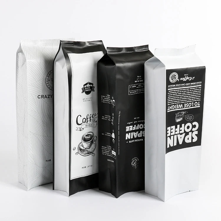 340g Side Gusset Foil Black Food Smell Moisture Proof Arabica Coffee Bean Packaging Bags MegaBDM