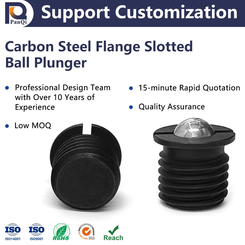 Flange Type Press-In Ball Gear Screw Carbon Steel with Ball Head Positioning Ball Plunger Packaged in Carton