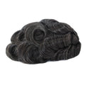6 Inches 1B20 Toupee Grey Synthetic Hair Durable Fine Mono Base Men Toupee