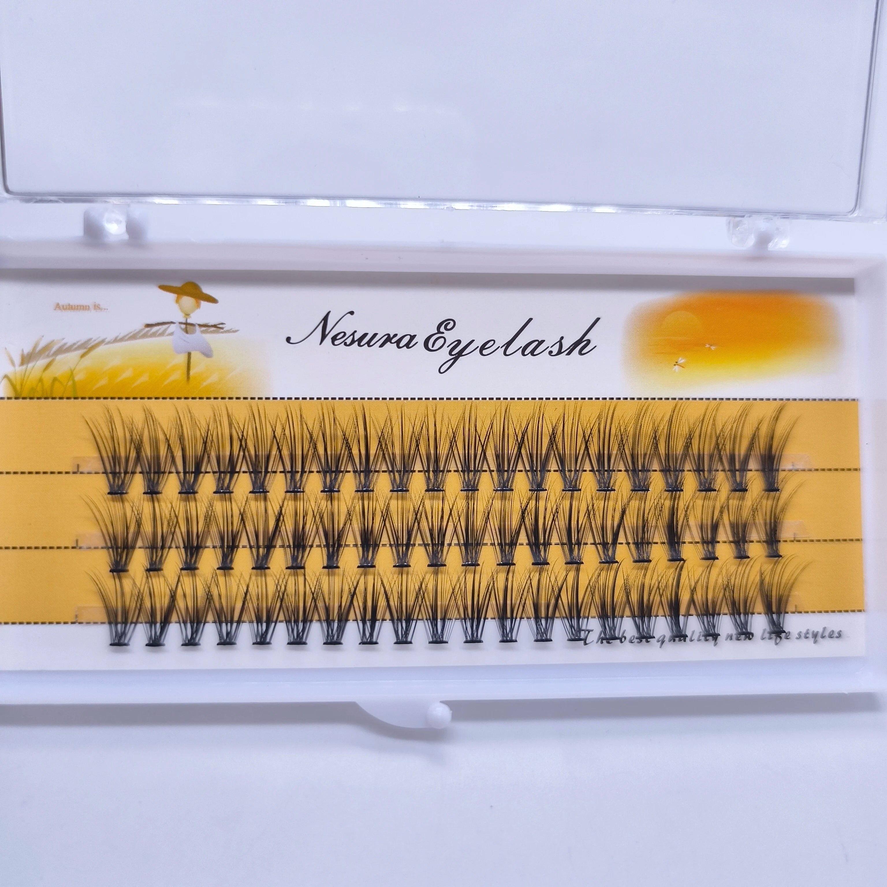 60 Bundles Mink Eyelash Extension Natural 3D Russian Volume Faux Eyelashes Individual 10D 20D Cluster Lashes Makeup Cilia