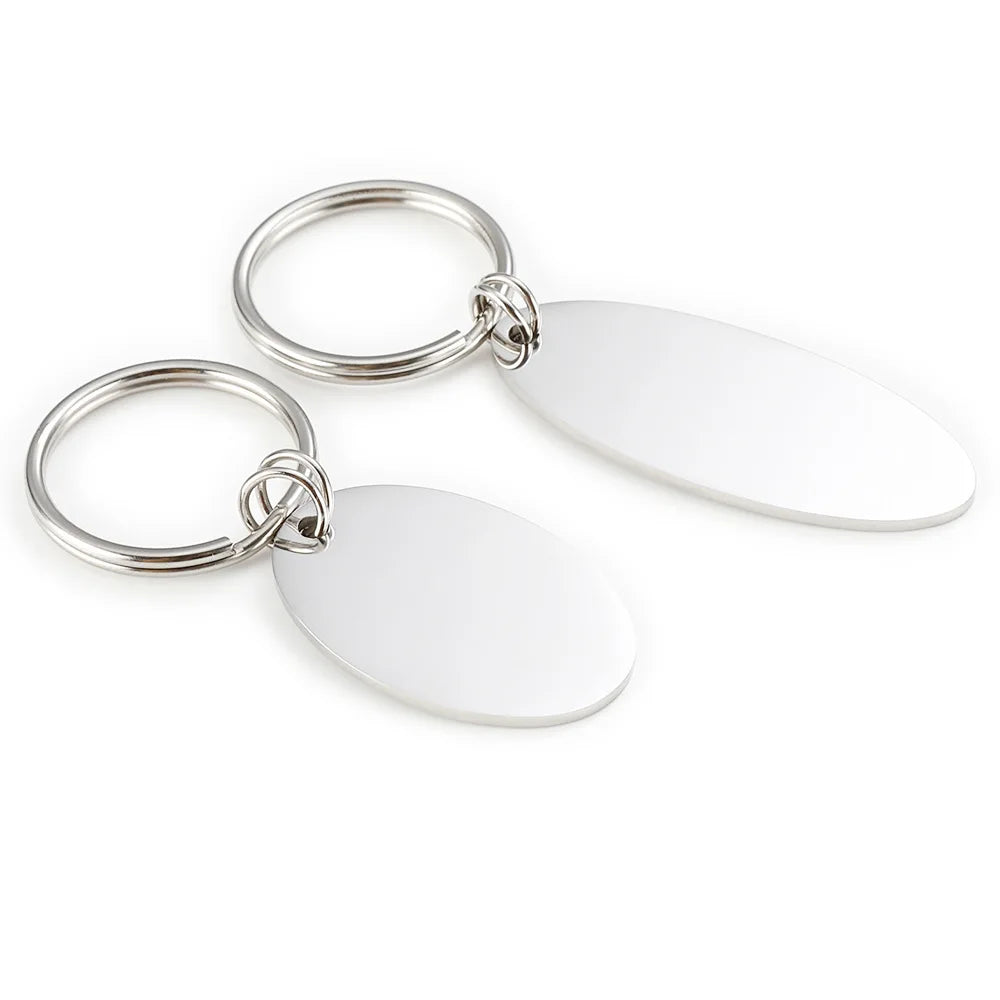 Glossy Metal Pendant Custom Name and Phone Number to Prevent the Loss of Items Stainless Steel Keychain