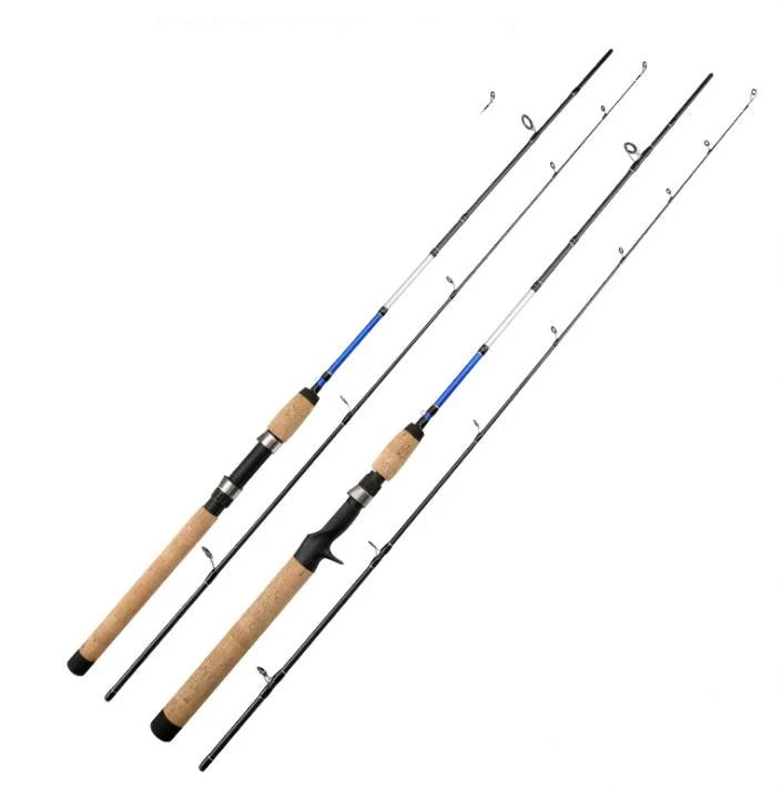 SNEDA New Black Fish Rod 1.8M 2.1M 2.4M Carbon Fiber Cork Wood Handle ML Spinning Casting Rod Fishing Pole Tackle