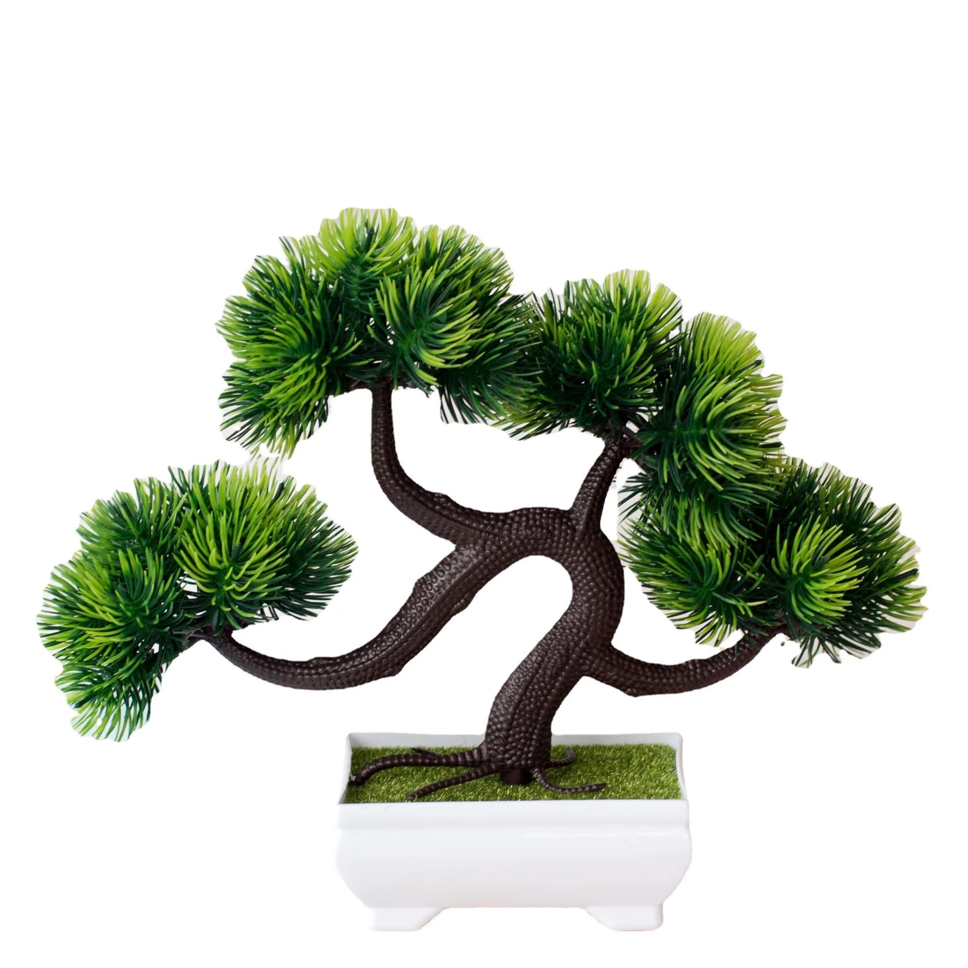 Green Artificial Plastic Pine Tree Grass Bonsai Eco-Friendly Evergreen Home Decor Valentine's Day New Year Christmas Bedroom