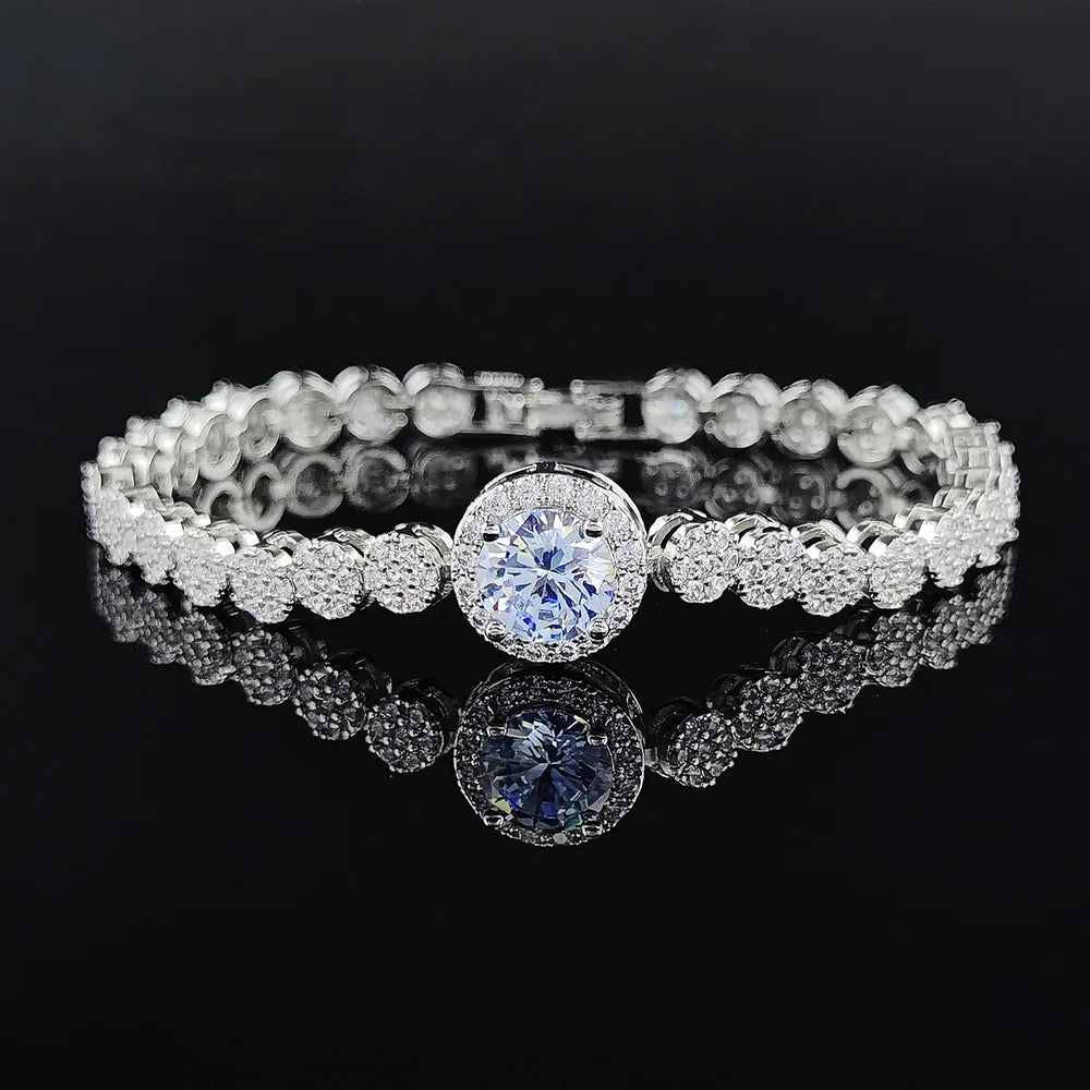 Heart Diamond Multicolor Tennis Bracelet Brass Bangle Top Icy Hip Hop Jewelry with Emerald Touch