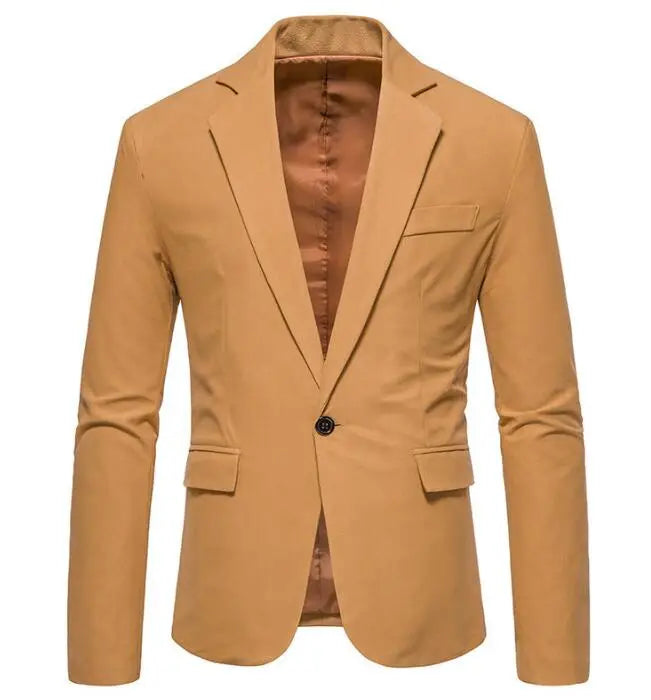 New Men's V-neck Suede Single Breasted Suit Men's blazer Wedding Dress Suit Jacket Size 2XL