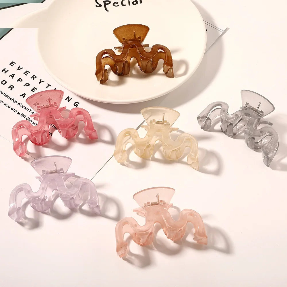 Resin Acetate Acrylic Hair Grips Accessories Clamp Korean Plastic Wave Hair Claw Clips Custom for Woman
