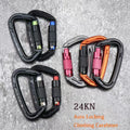 New Aviation Aluminum 7075 Carabiner Hooks 24kn Ultra-light Locking D-shape Climbing Carabiner Auto Locking