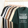 Custom Heavyweight Plain Dyed T-Shirt for Men Vintage Cotton Washed Jersey Fabric Oversized O-Neck High Street Style
