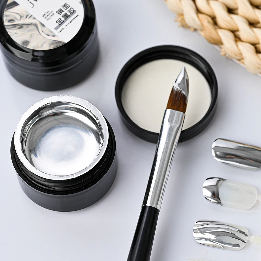 8ml Metallic Painting Gel Nail Polish Gold Silver Chrome 3D Metal Mirror Effect Nail Gel Liquid Mirror Effect Glossy 12 Colors