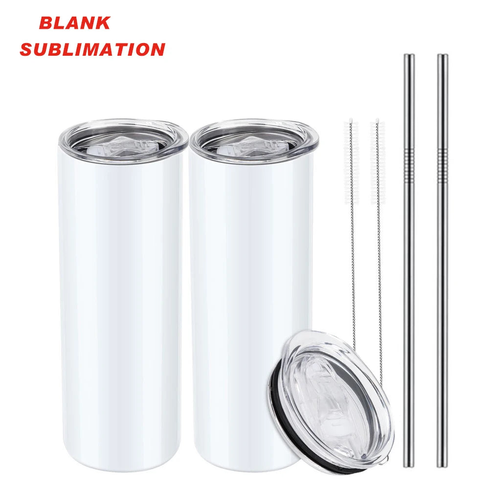 Wholesale Custom Logo 20 oz Double Wall Stainless Steel Travel Mug Insulated Straight Skinny Tumbler Cup in Bulk