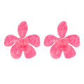 New Arrived Resin Floral Stud Earrings Statement White Acrylic Large Flower Earrings for Women