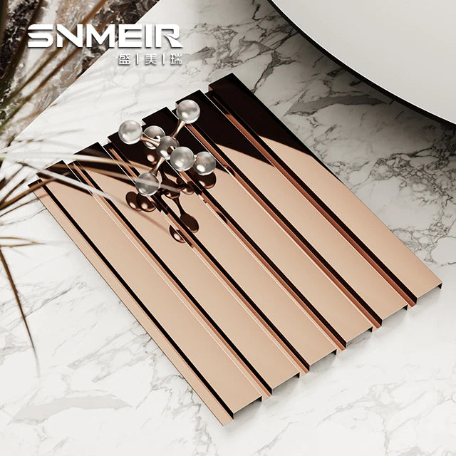 Interior and Exterior Wall Decoration Stainless Steel Fluted Decorative Rose Gold Mirror Black Brushed Panel for Wall Decoration