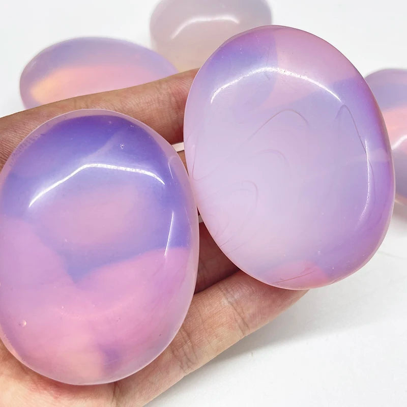 Hot Sale Natural Crystals Healing Stones Spiritual Healing Stone Pink Opal Palm Stone