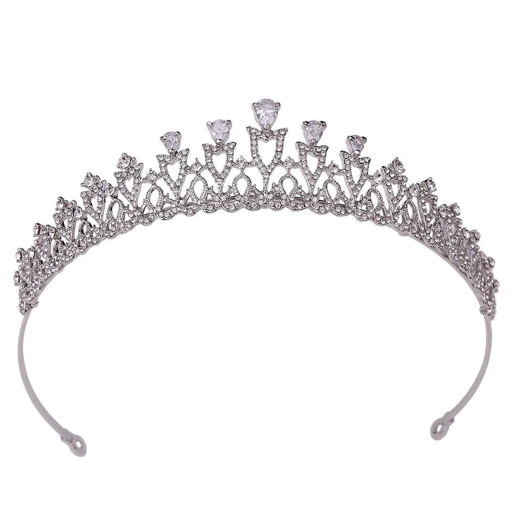Miallo Korean Style Bridal Flower Crown Alloy Rhinestone Crystal Birthday Princess Tiara for Wedding Hair Accessories