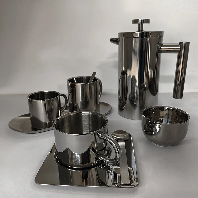 In Stock Custom 350ml Coffee Plunger 304 Stainless Steel Prensa Francesa Coffee French Press